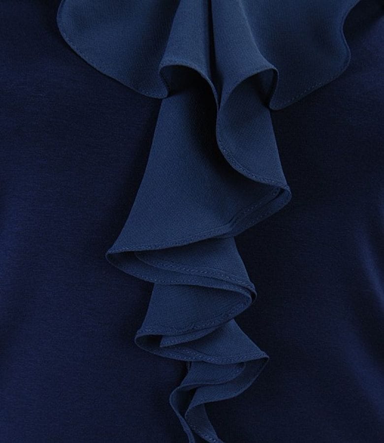 Tricou din jerse elastic cu jabou si aripioare de voal