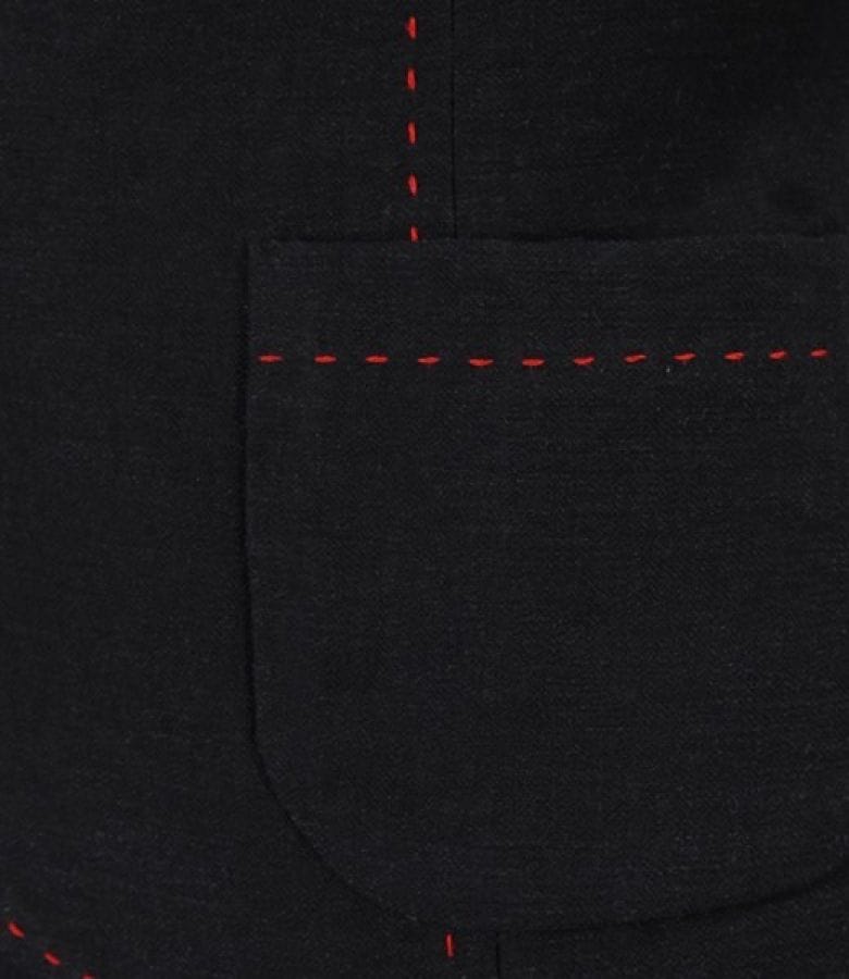 Sacou din viscoza neagra cu tighel contrast
