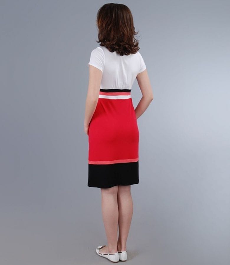 Rochie din jerse elastic cu decolteu in V