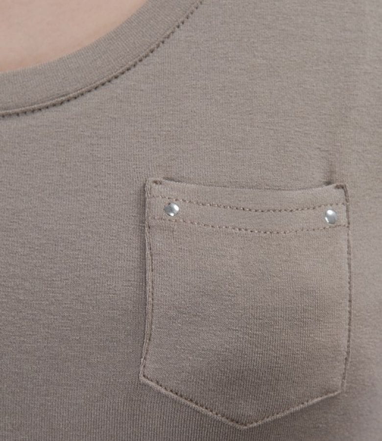Tricou din jerse elastic uni cu mansete