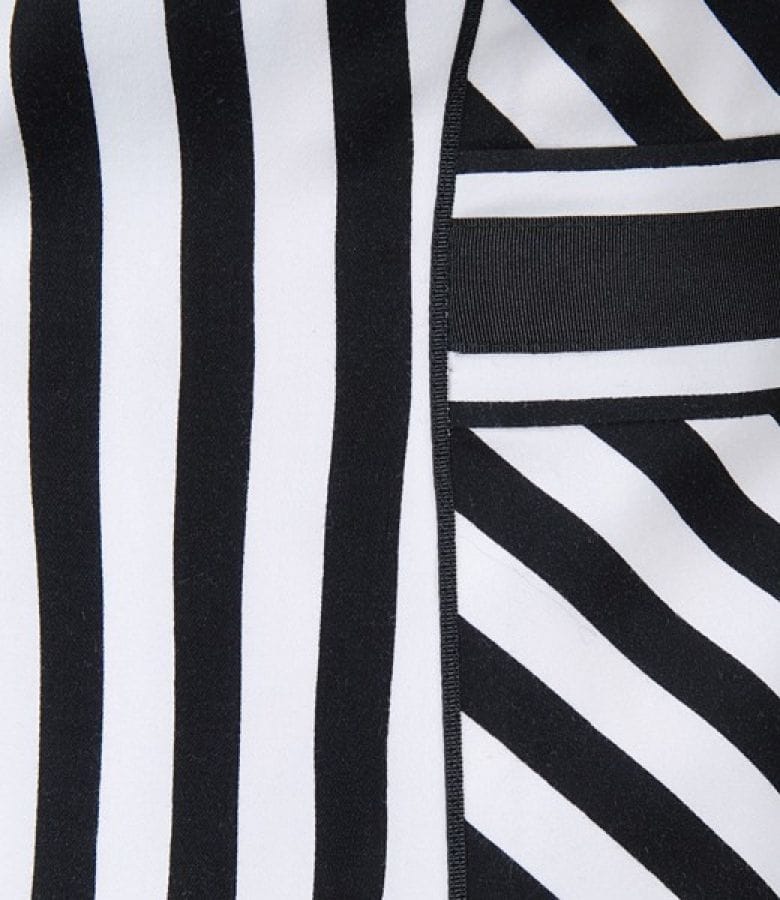 Sacou din bumbac elastic in dungi alb-negru