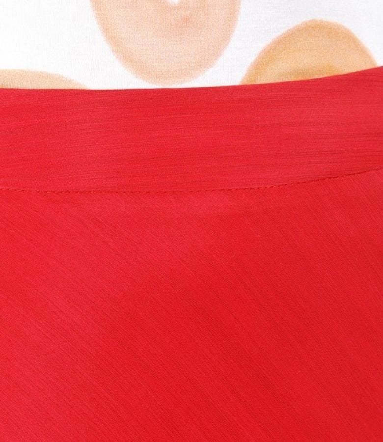 Fusta evazata din viscoza rosie