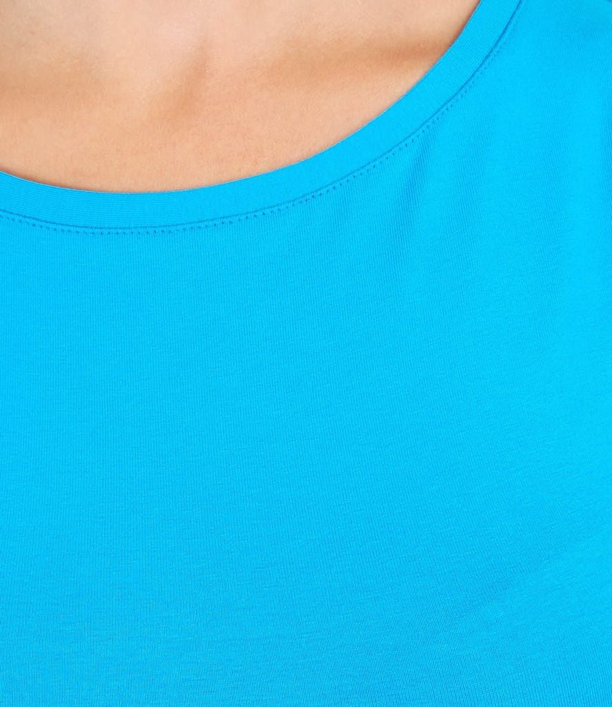 Tricou din jerse uni cu umeri cazuti