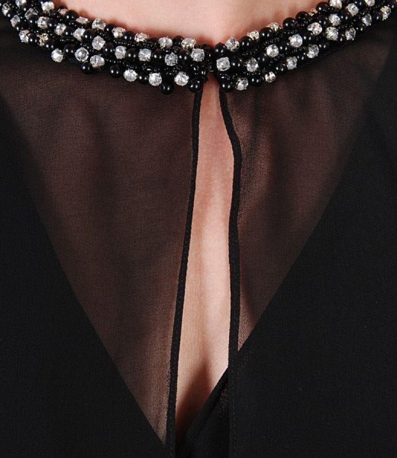 Bolero din voal cu garnitura pe decolteu