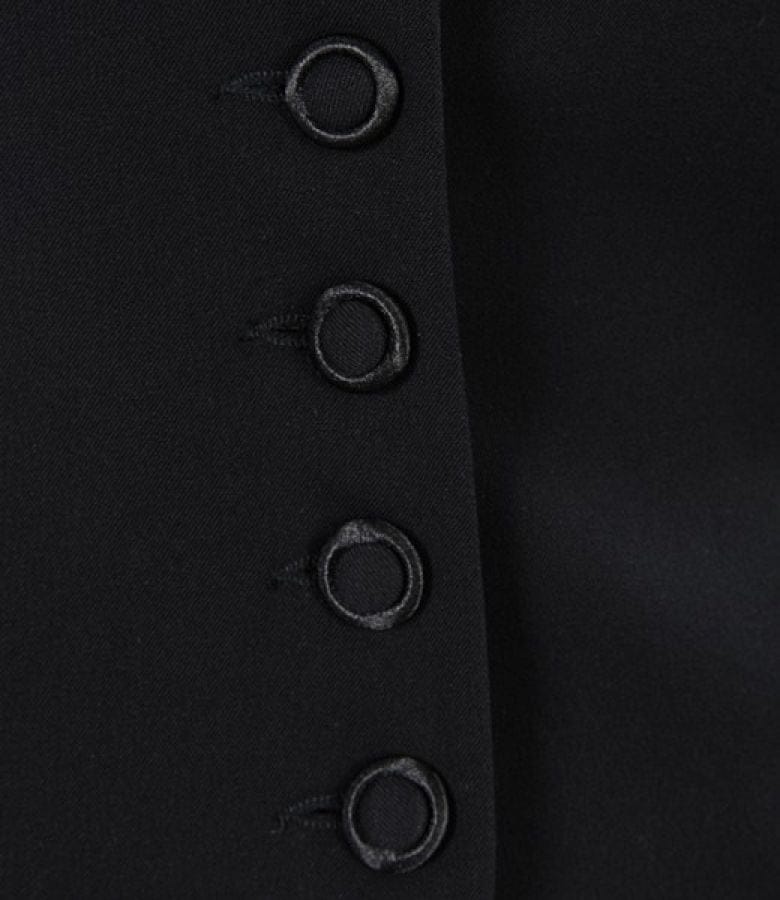 Sacou office negru cu garnitura saten