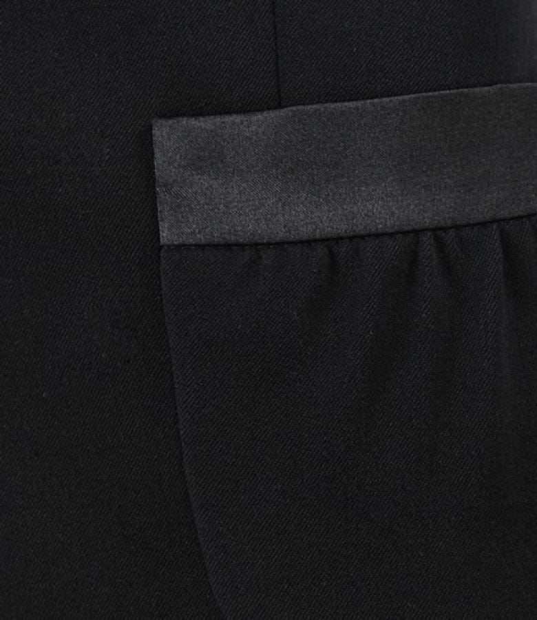 Sacou office negru cu garnitura saten