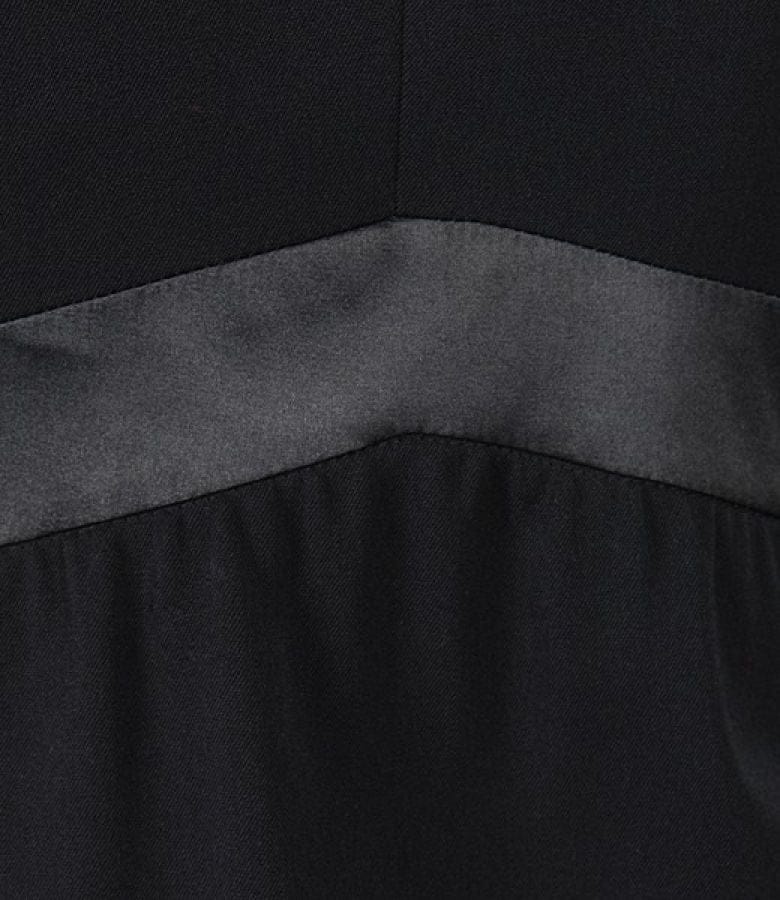 Sacou office negru cu garnitura saten