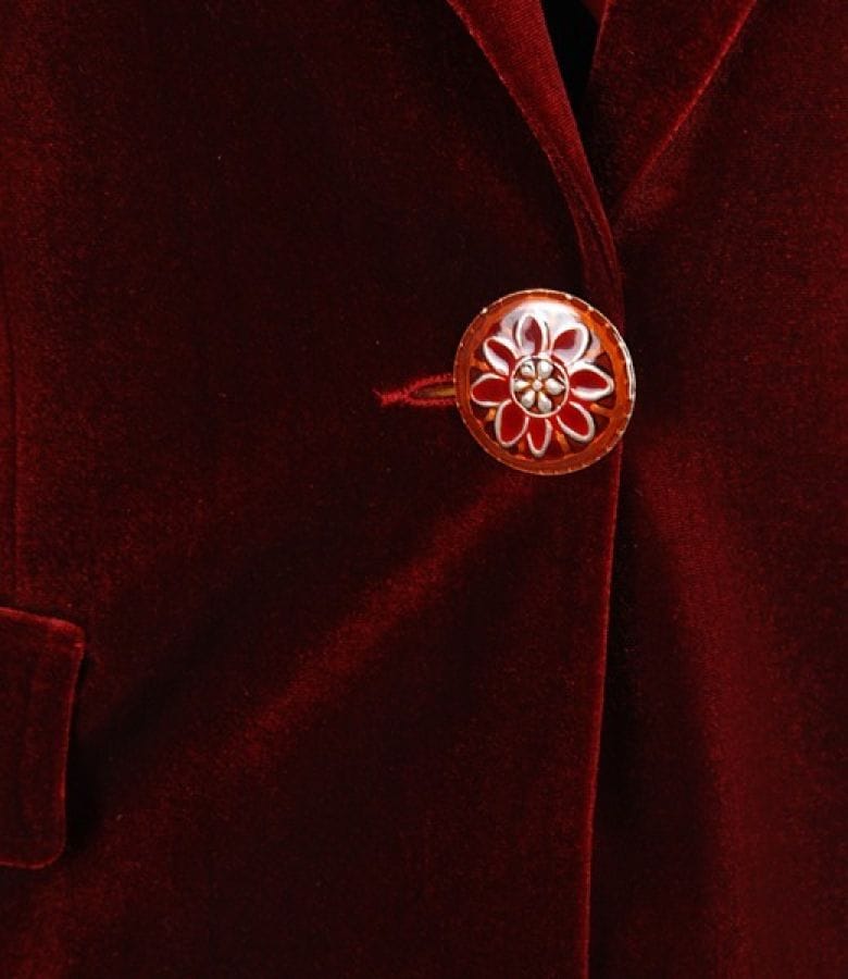 Sacou elegant din catifea elastica grena