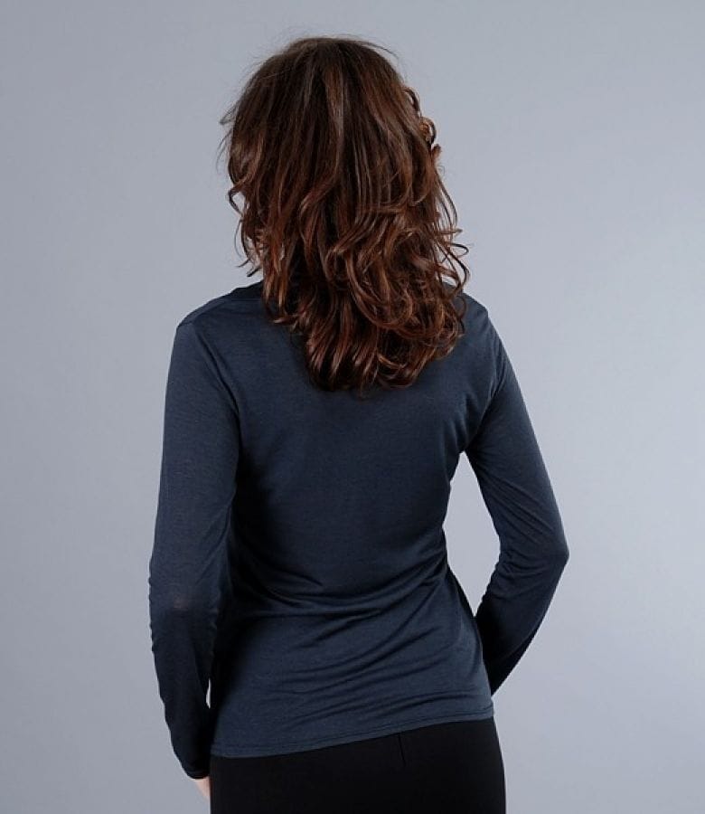 Tricou din jerse cu lana cu guler larg