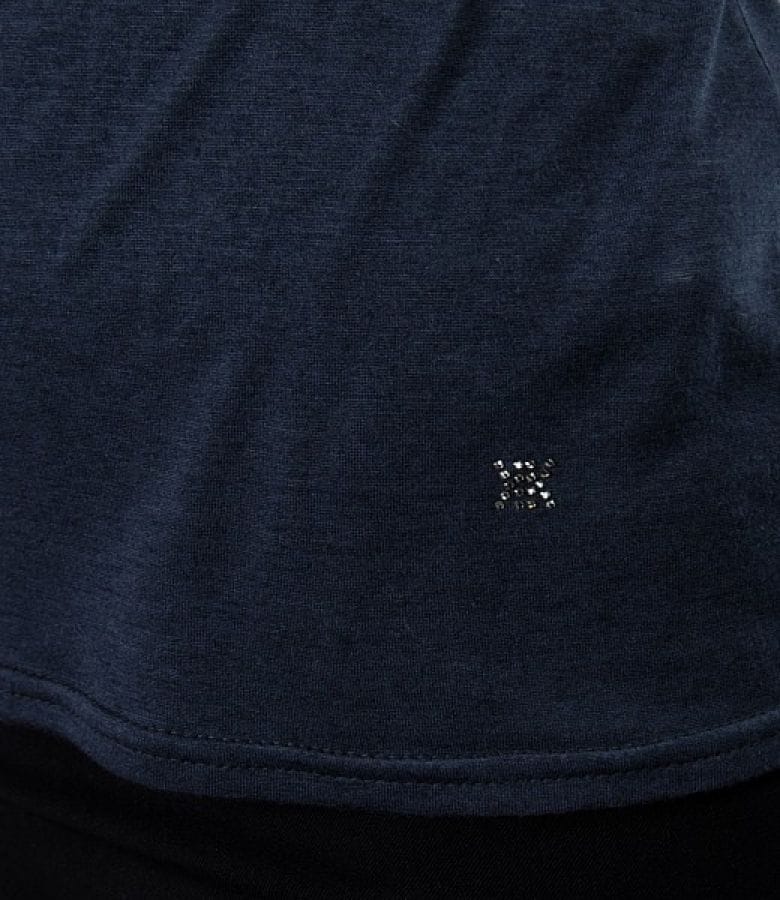 Tricou din jerse cu lana cu guler larg