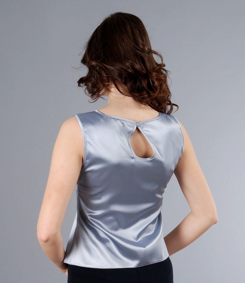 Bluza din saten elastic gri