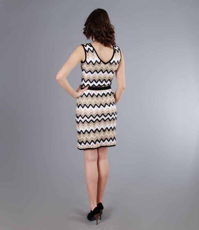 Rochie din dantela multicolora cu cordon