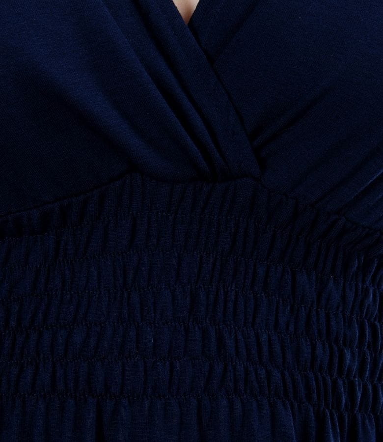 Rochie din jerse elastic cu pieptii suprapusi