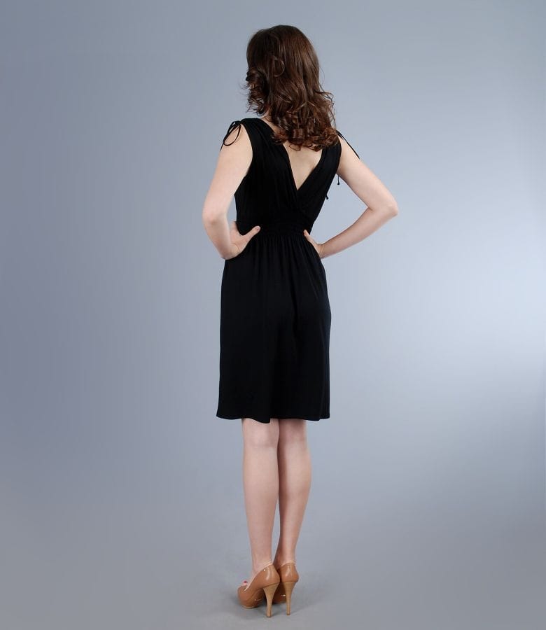 Rochie din jerse elastic cu pieptii suprapusi