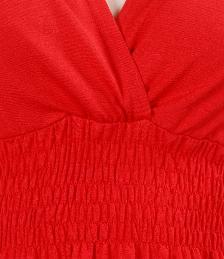 Rochie din jerse elastic cu pieptii suprapusi