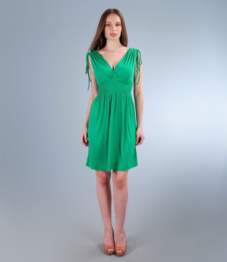 Rochie din jerse elastic cu pieptii suprapusi