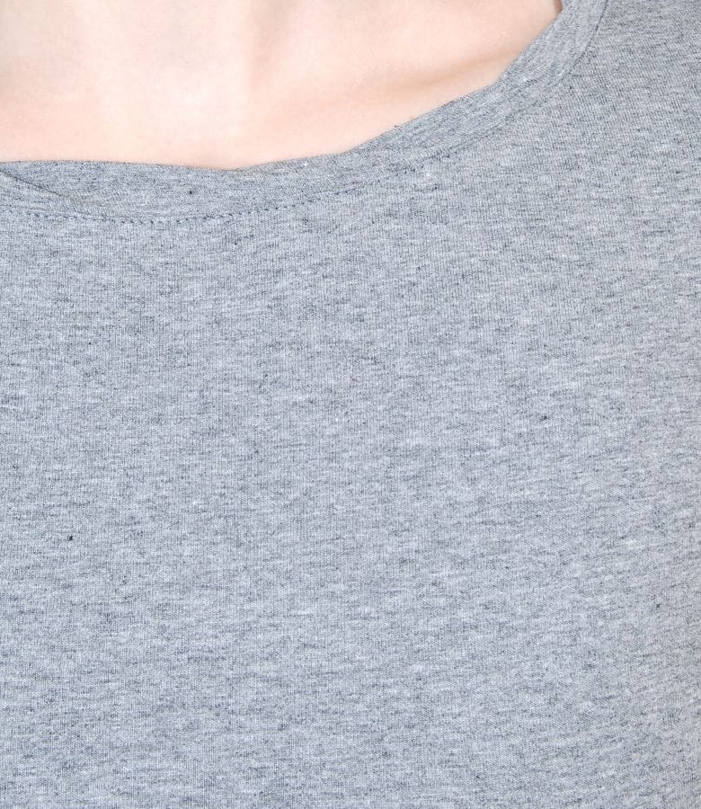 Tricou din jerse uni cu maneci scurte si garnitura