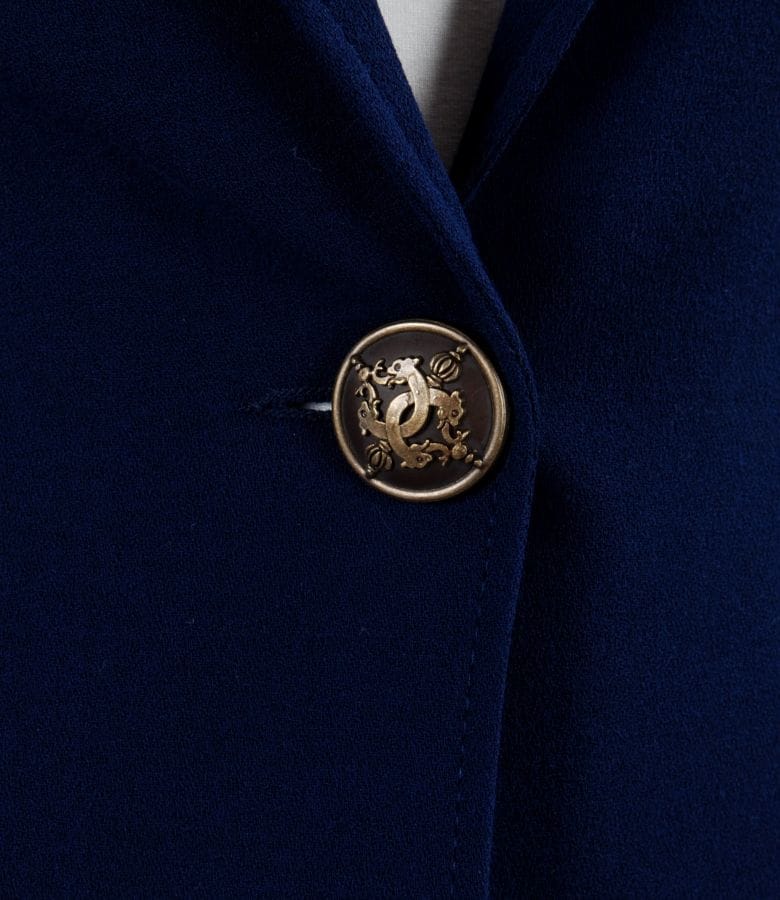 Sacou office bleumarin din stofa elastica
