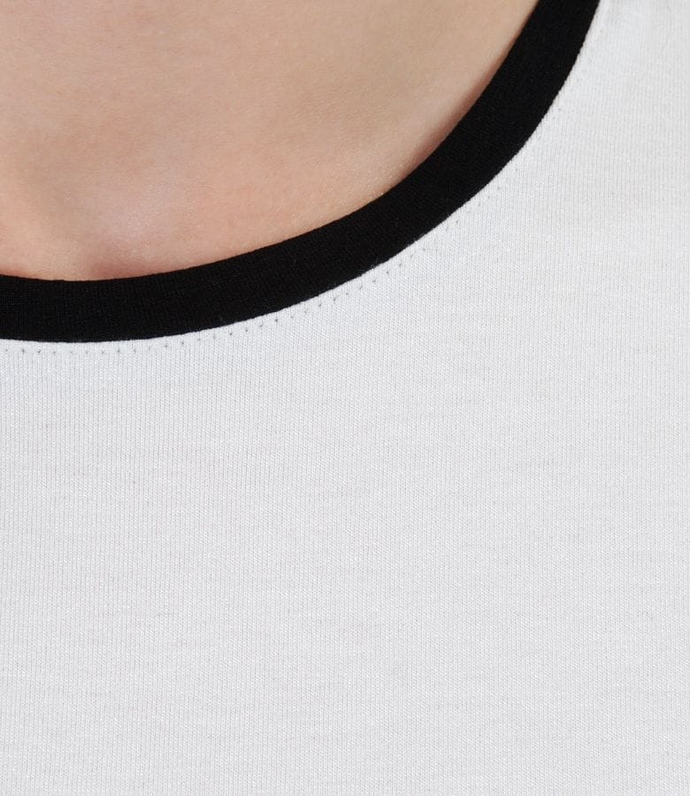 Tricou din jerse elastic cu fermoar metalic