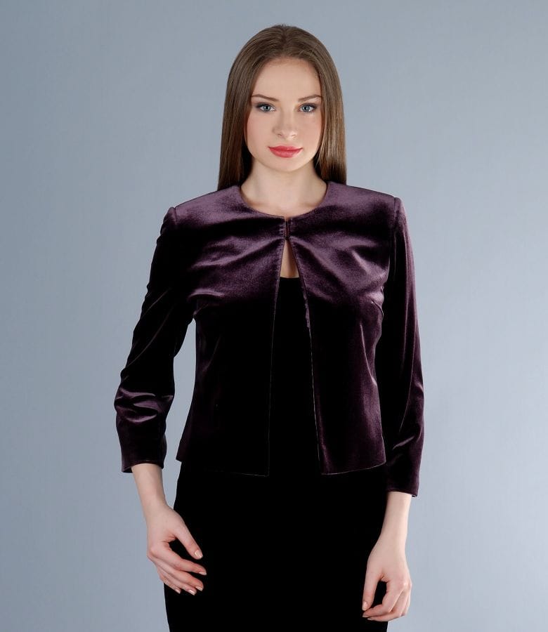 Bolero din catifea elastica mov