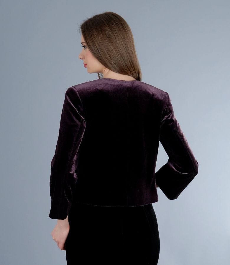 Bolero din catifea elastica mov