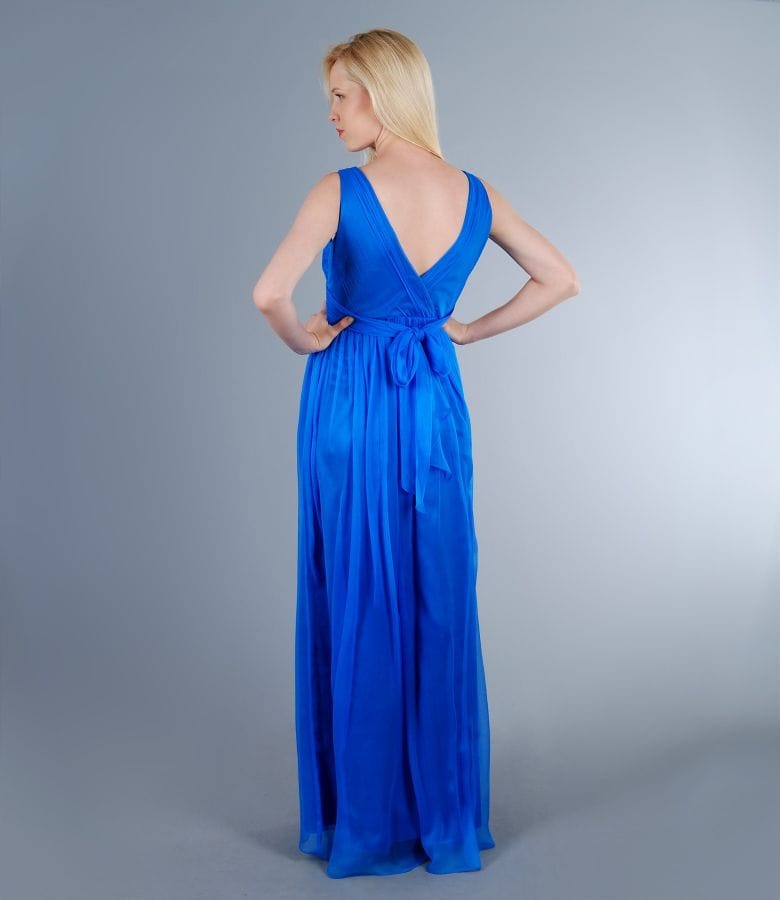 Rochie de seara lunga din voal de matase
