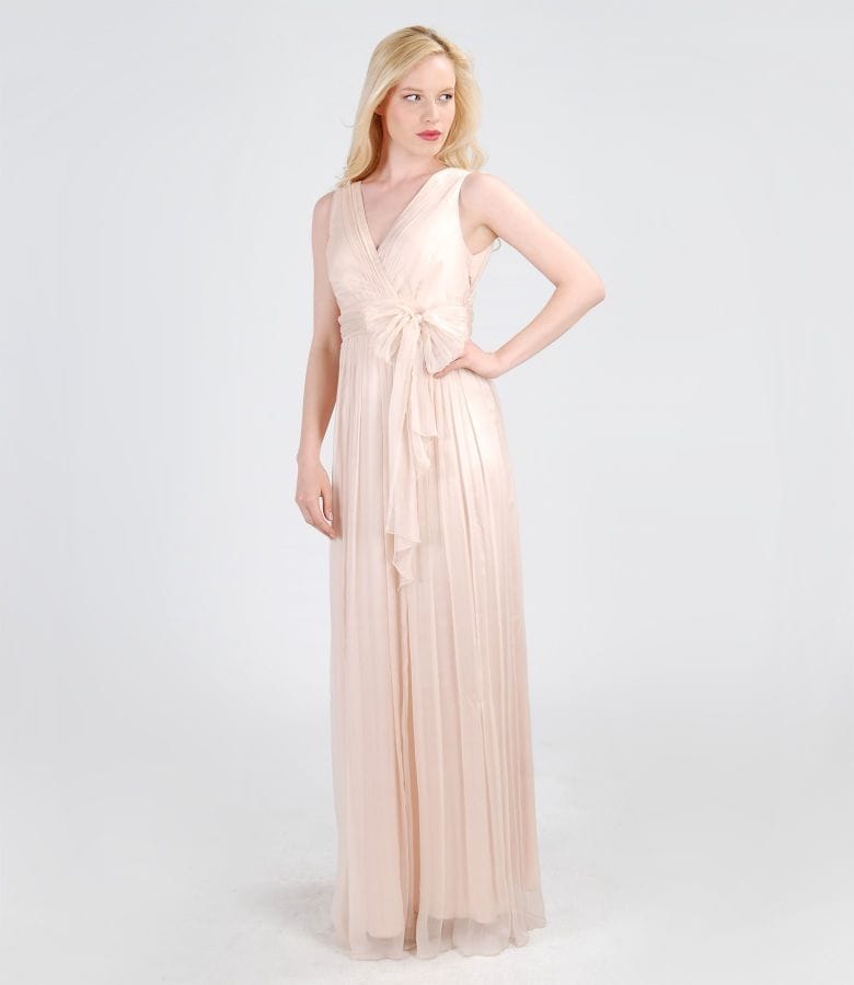 Rochie lunga din voal de matase
