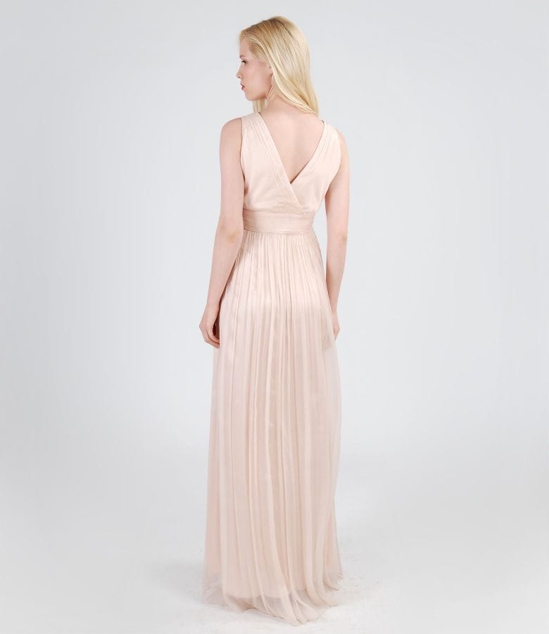 Rochie lunga din voal de matase