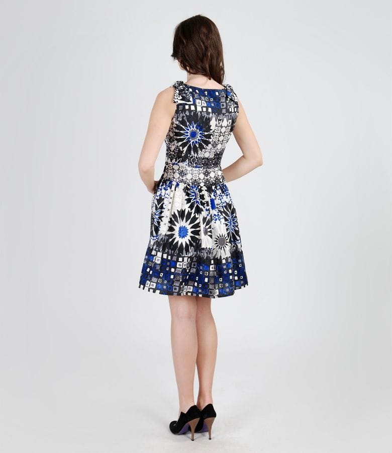 Rochie din bumbac imprimat cu fundite