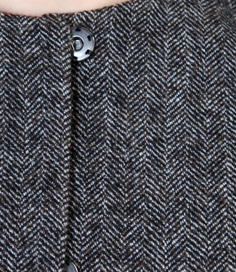 Jacheta gri cu lana si buzunare