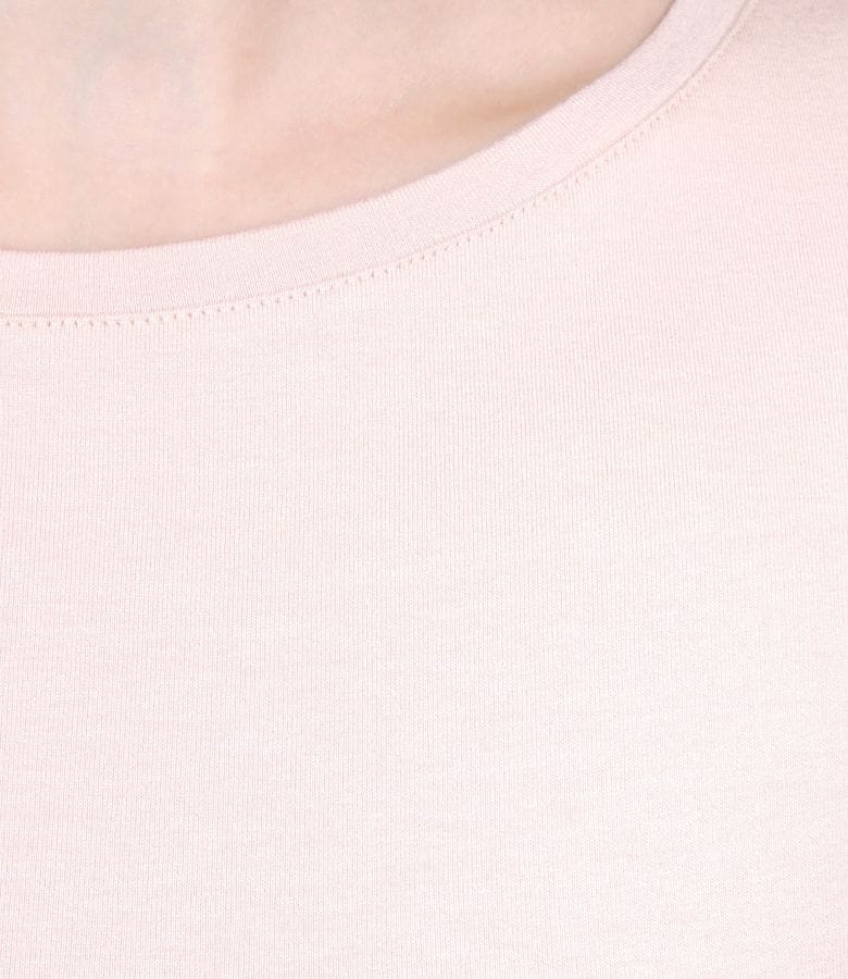 Tricou din jerse uni cu garnitura