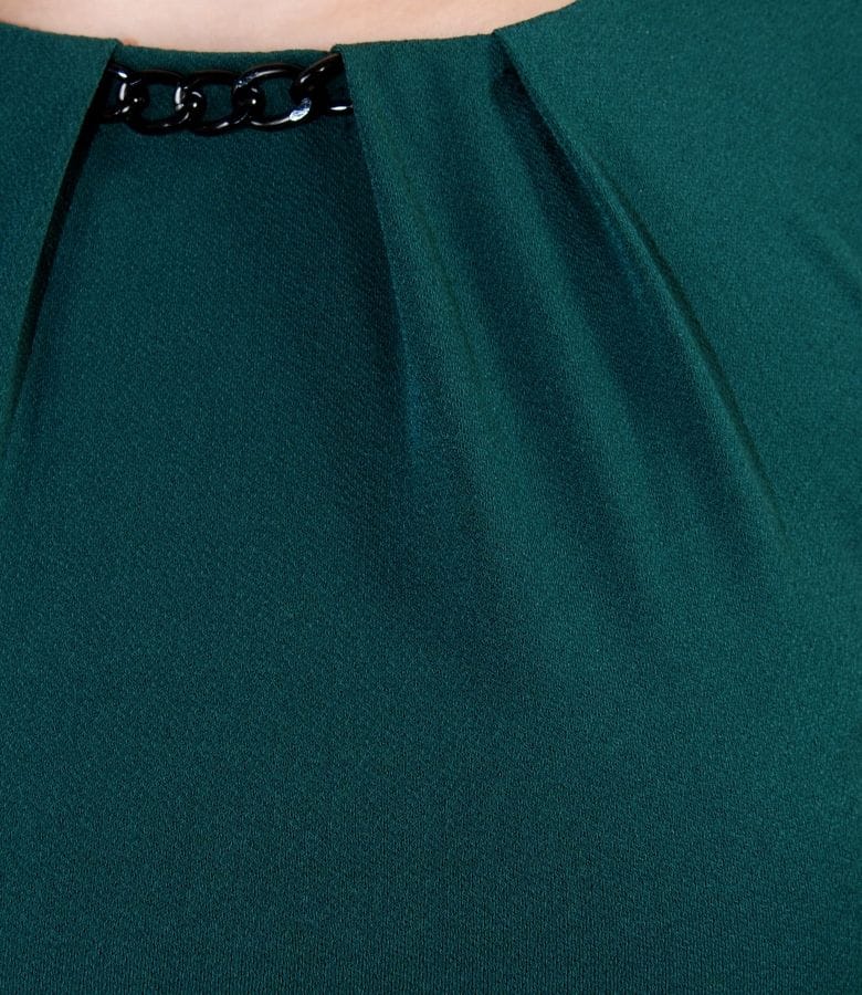 Rochie din jerse uni cu pliuri