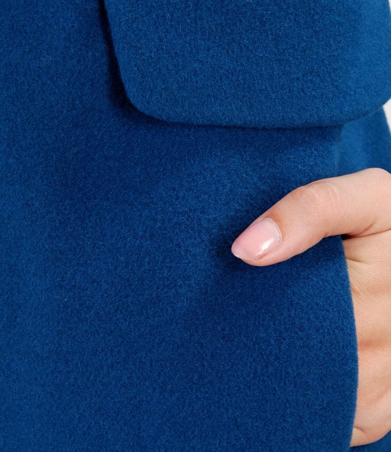 Palton albastru cu buzunare