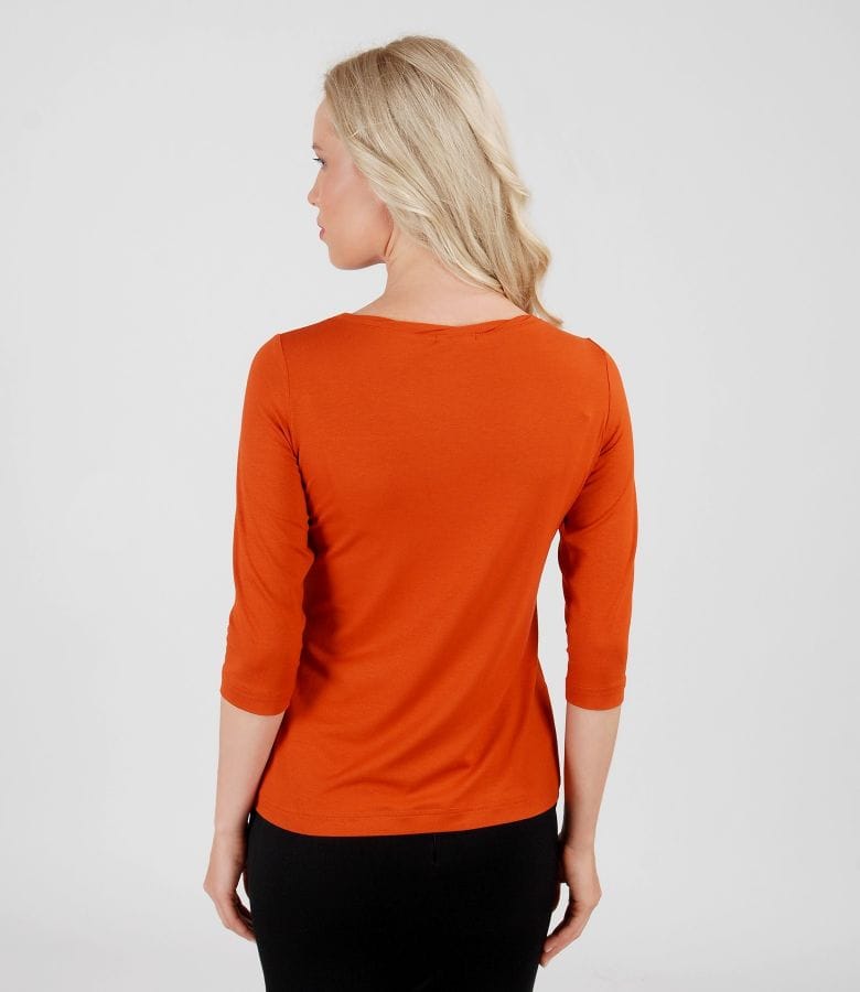Tricou din jerse uni cu garnitura