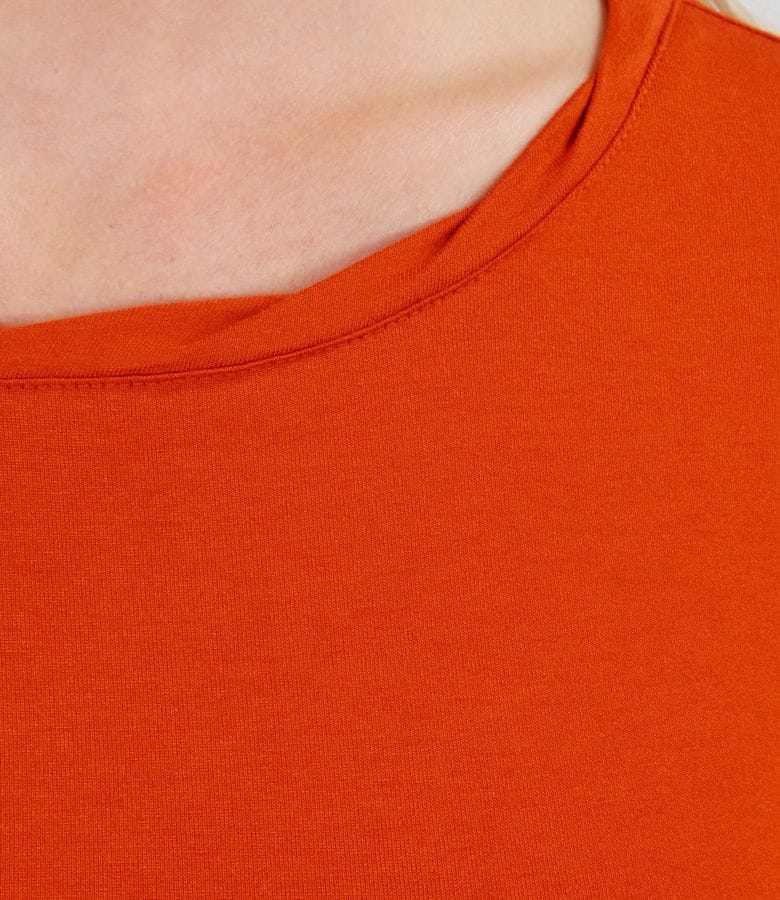 Tricou din jerse uni cu garnitura