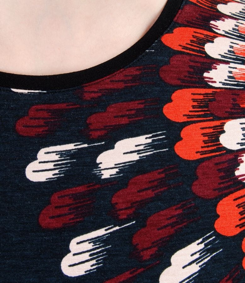 Rochie captusita din jerse elastic imprimat