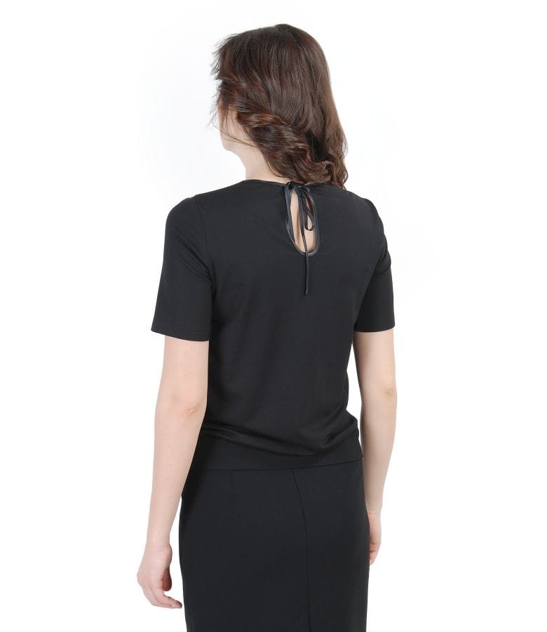 Bluza din jerse elastic cu fata din stofa elastica