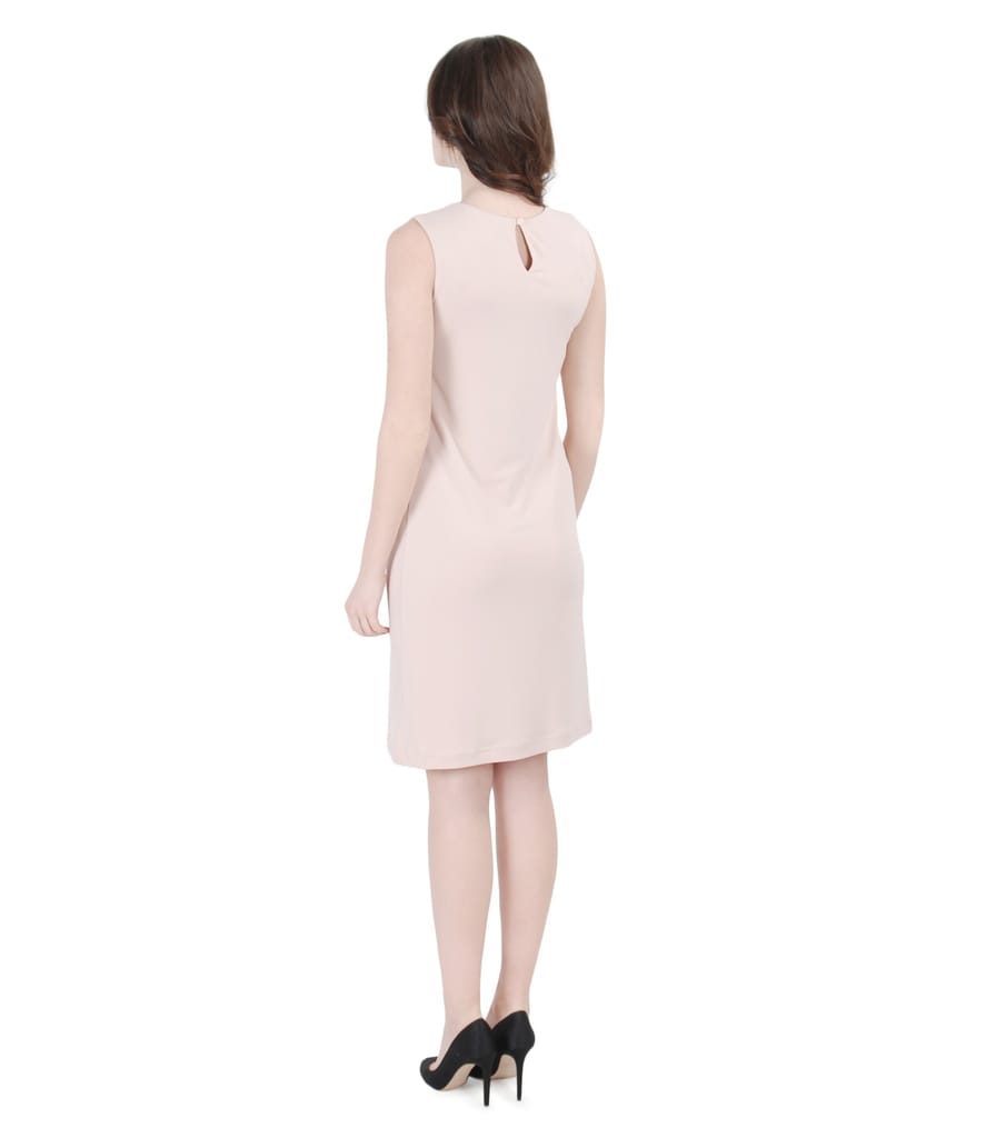 Rochie din jerse uni cu pliuri