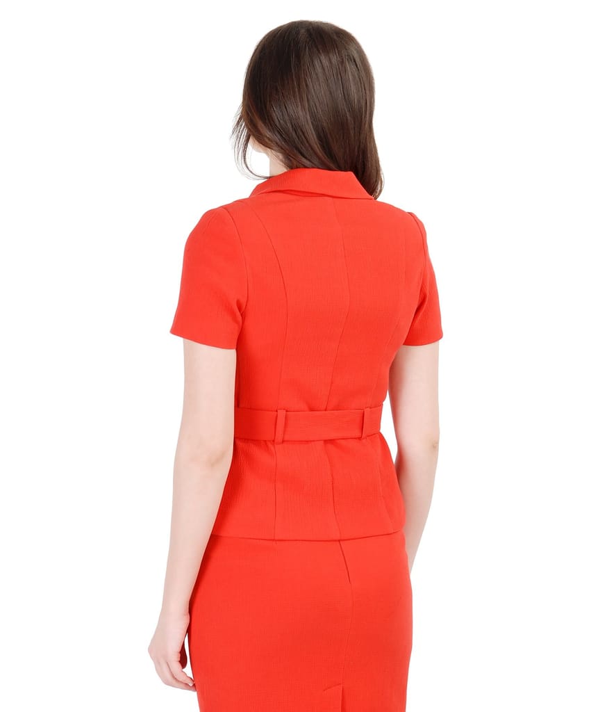 Sacou office din bumbac elastic cu cordon