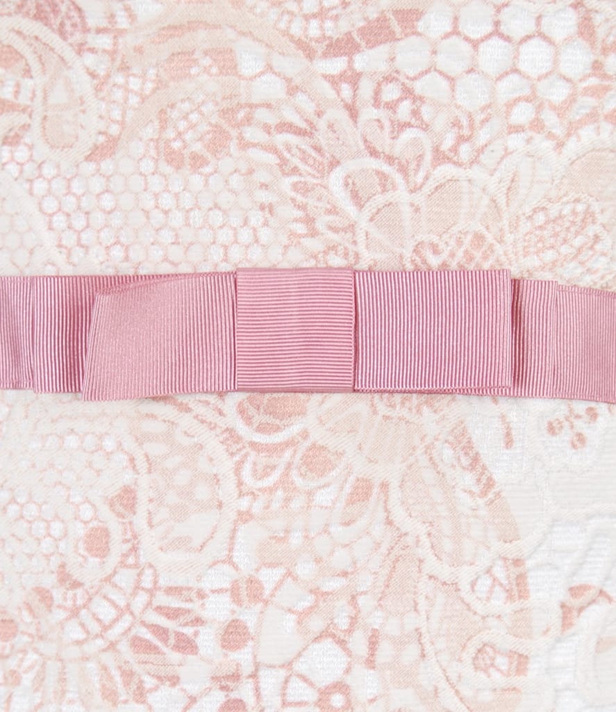 Rochie din bumbac elastic brocat cu motive florale