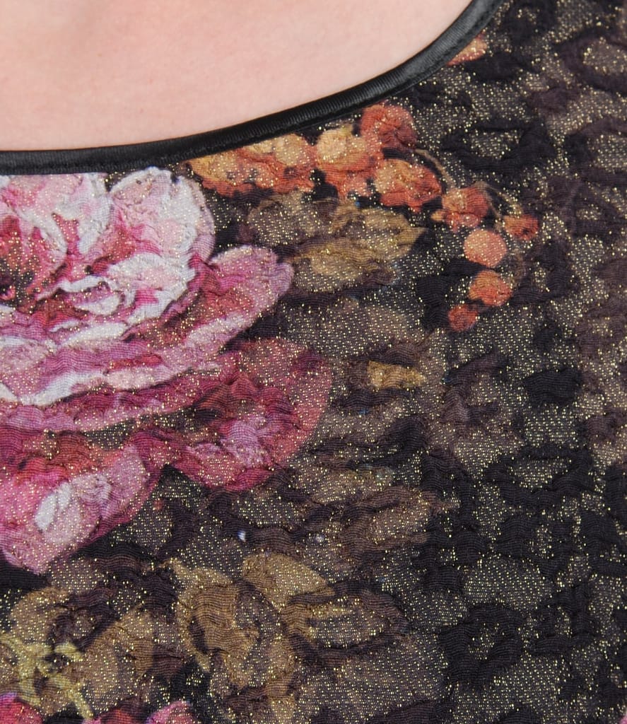 Rochie eleganta din brocart elastic multi-color cu fir metalic