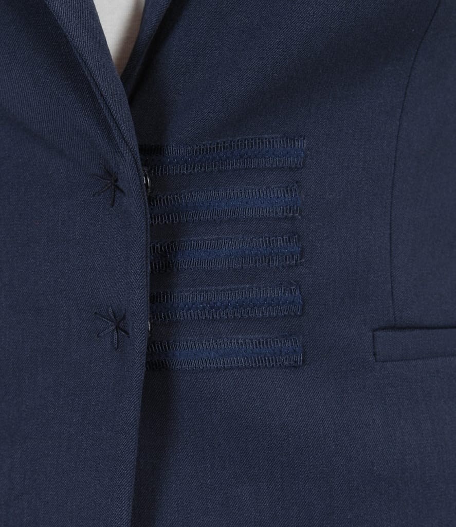 Sacou office din stofa elastica cu garnitura