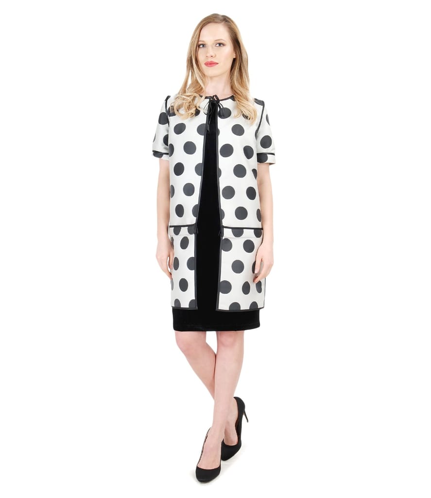 Jacheta dubla fata imprimata cu buline