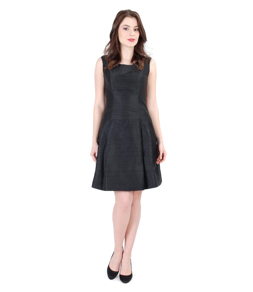 Rochie de seara evazata din tafta de matase