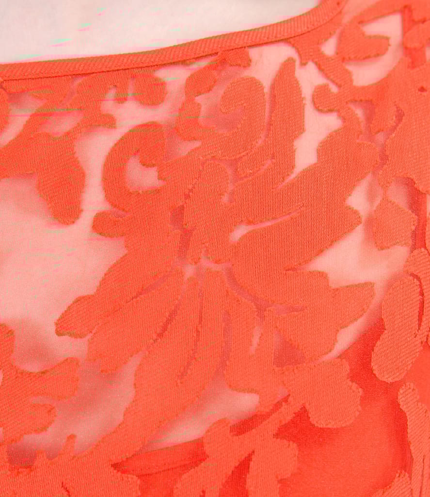 Rochie din organza brocata cu motive de viscoza si in cu cordon