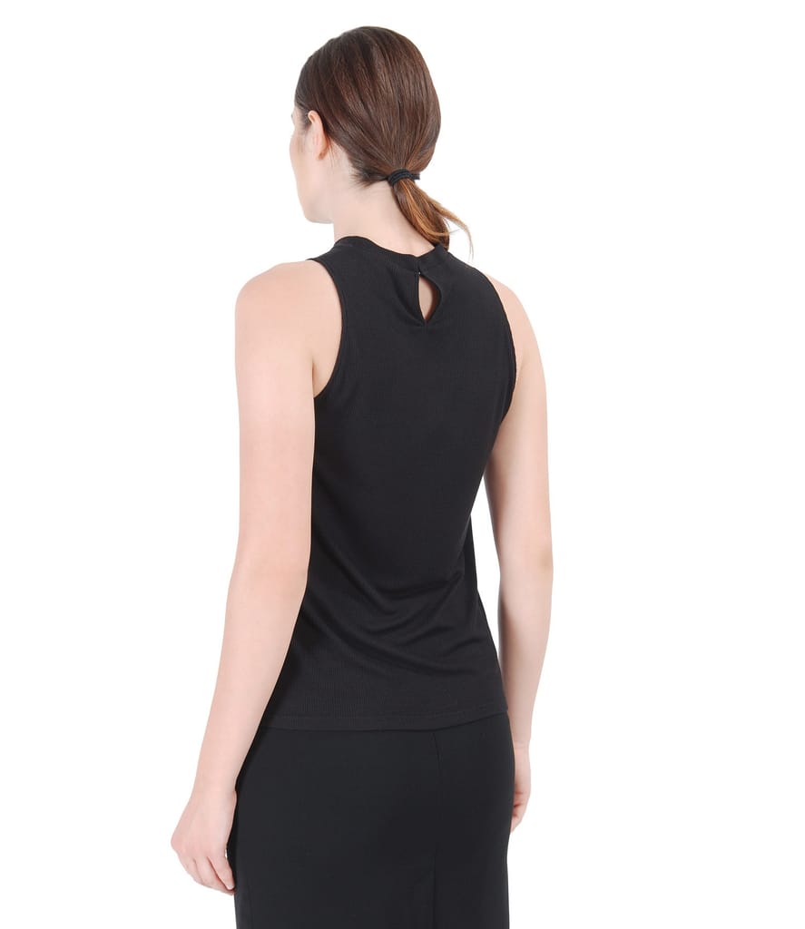 Bluza din jerse raiat fara maneci