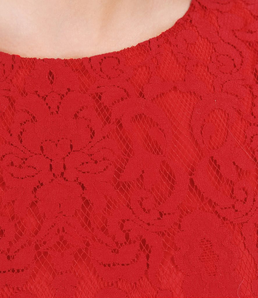 Rochie din dantela de bumbac cu funda la spate