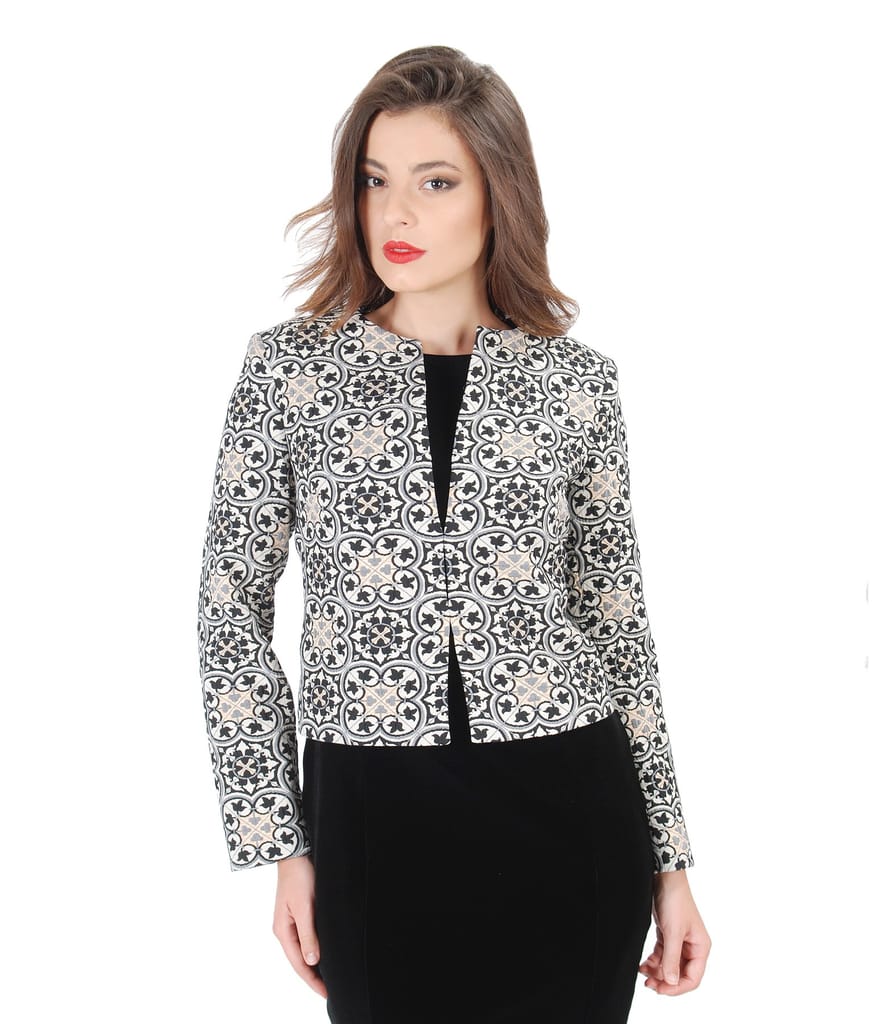 Sacou de ocazie din brocart de bumbac cu fir metalic