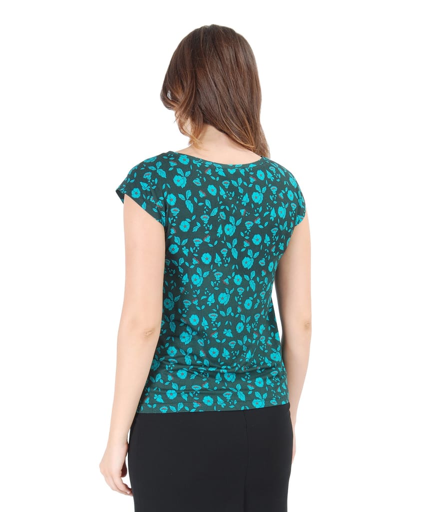 Bluza din jerse imprimat cu umeri cazuti