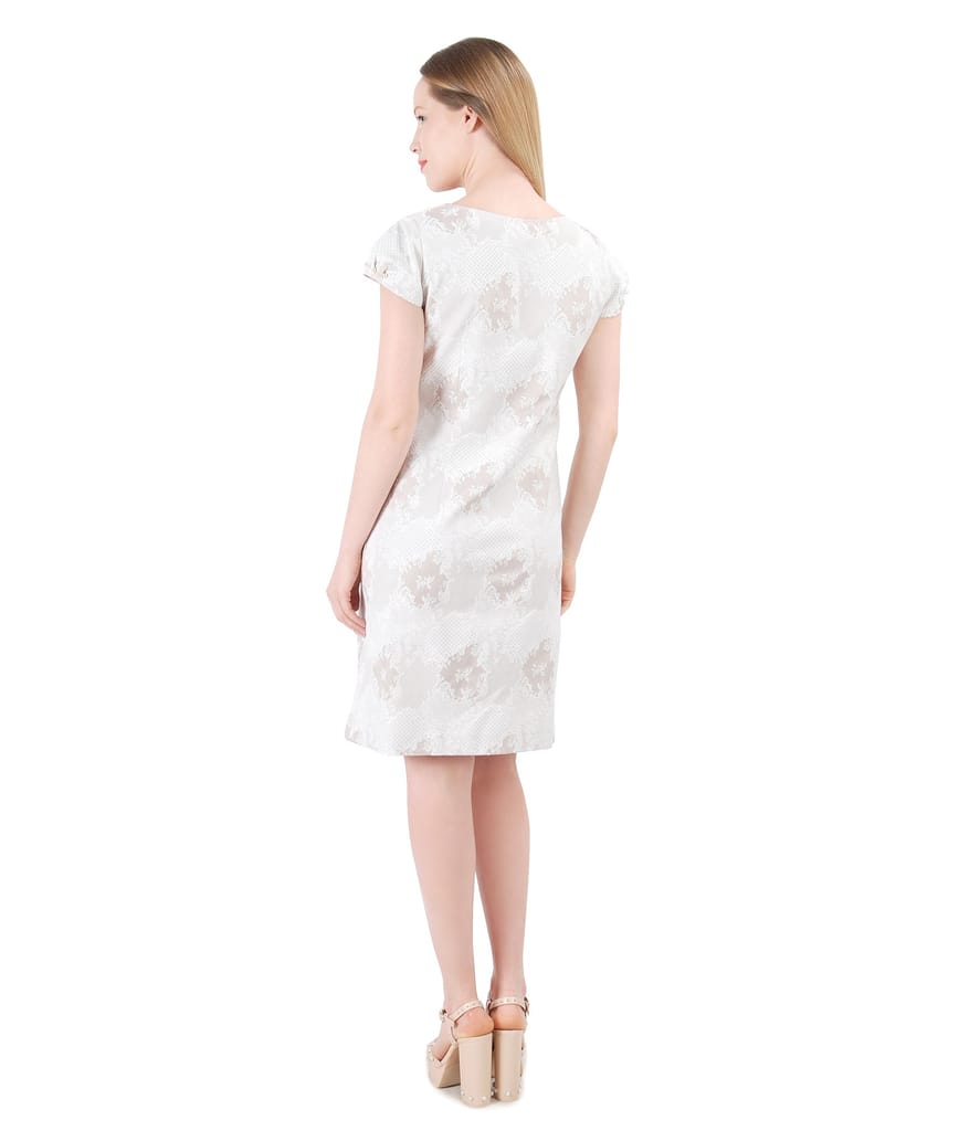 Rochie din brocart de bumbac cu garnitura de perle
